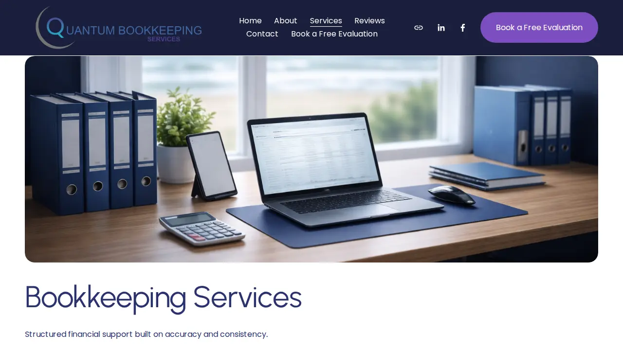 Quantum Bookkeeping Services page