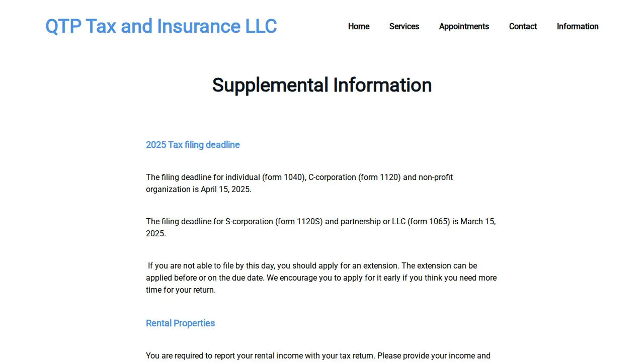 QTP TAX & INSURANCE LLC page