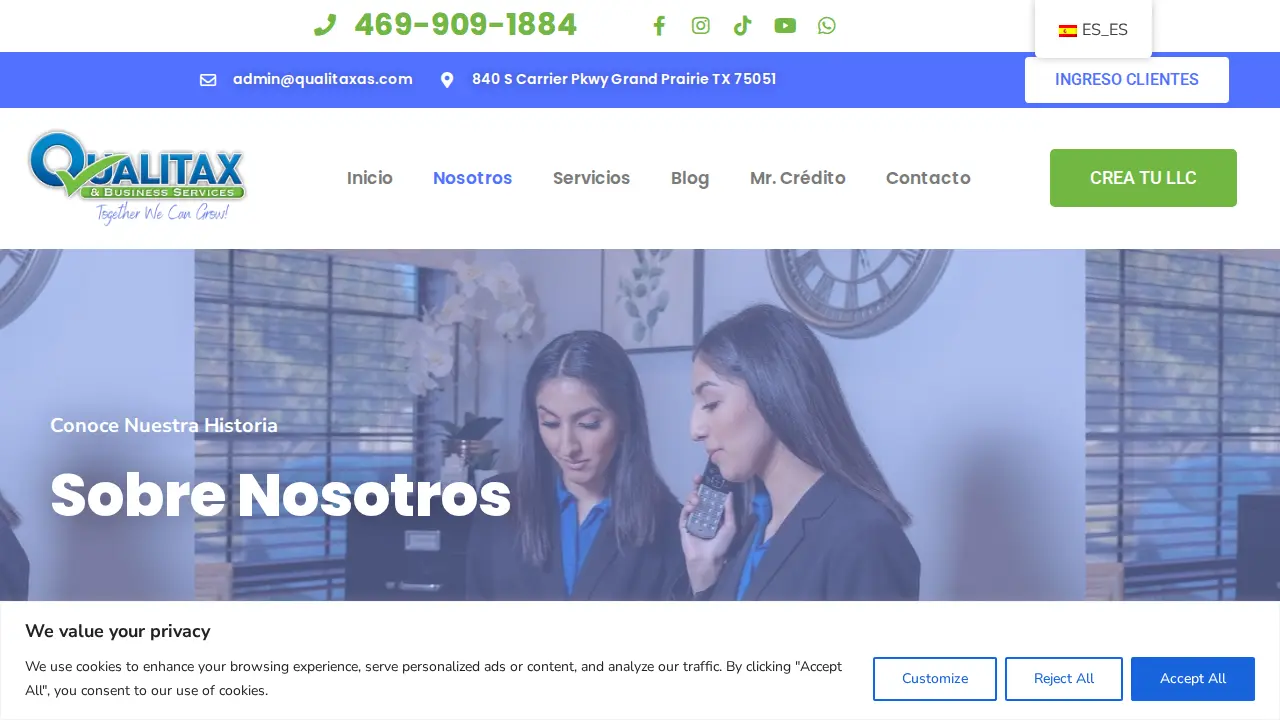 Qualitax & Business Services page