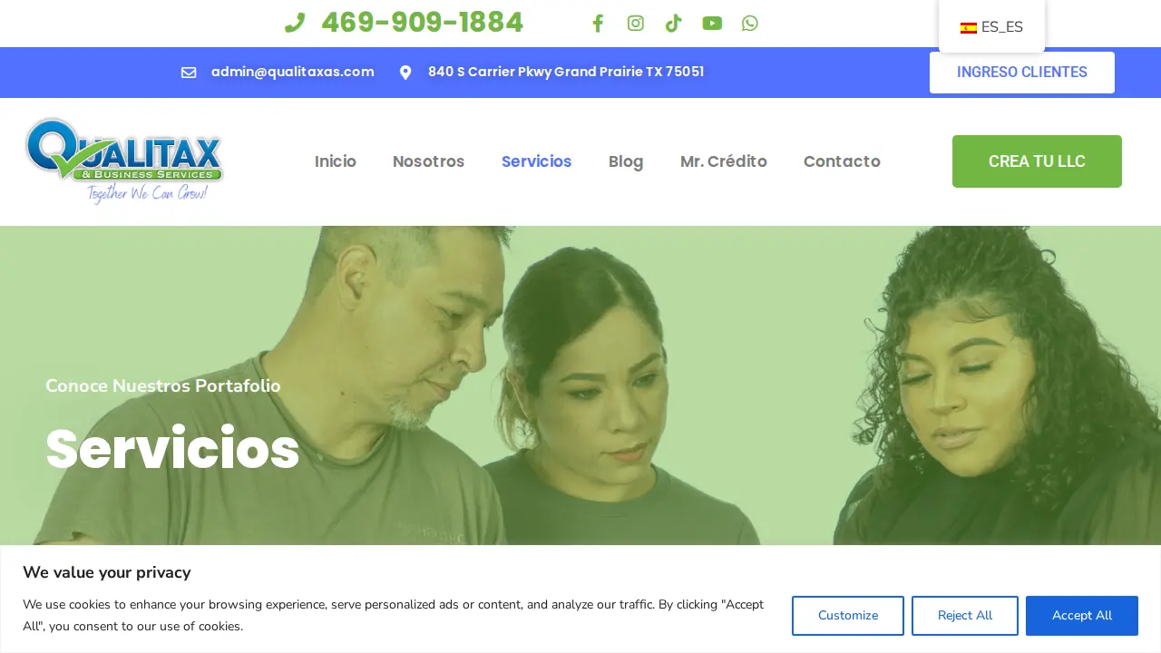 Qualitax & Business Services page