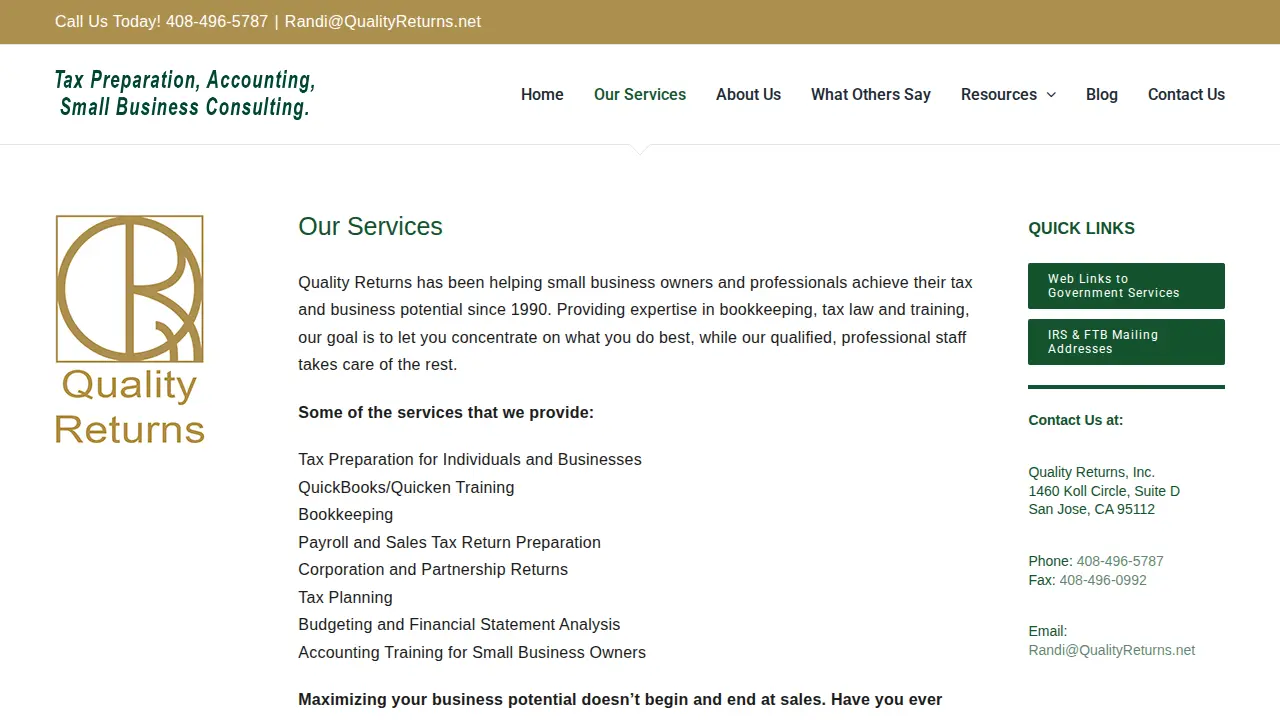 Quality Returns-Enrolled Agent page