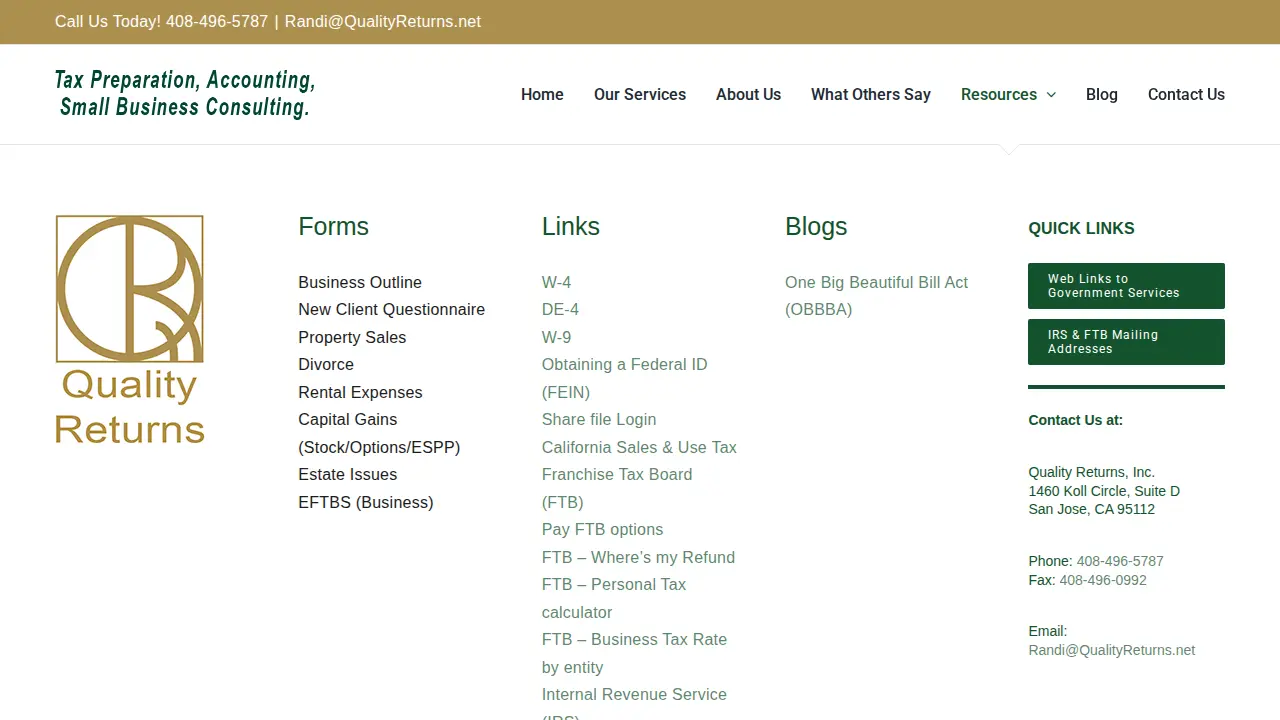 Quality Returns-Enrolled Agent page