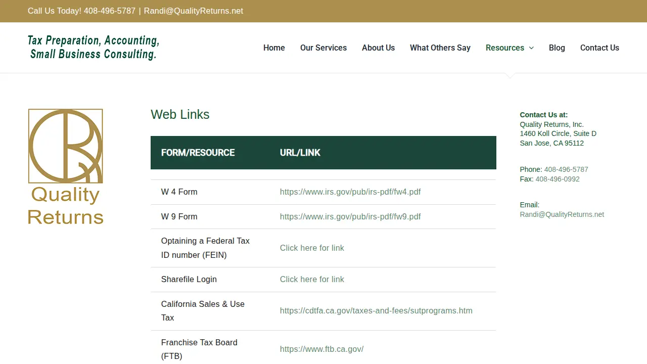 Quality Returns-Enrolled Agent page