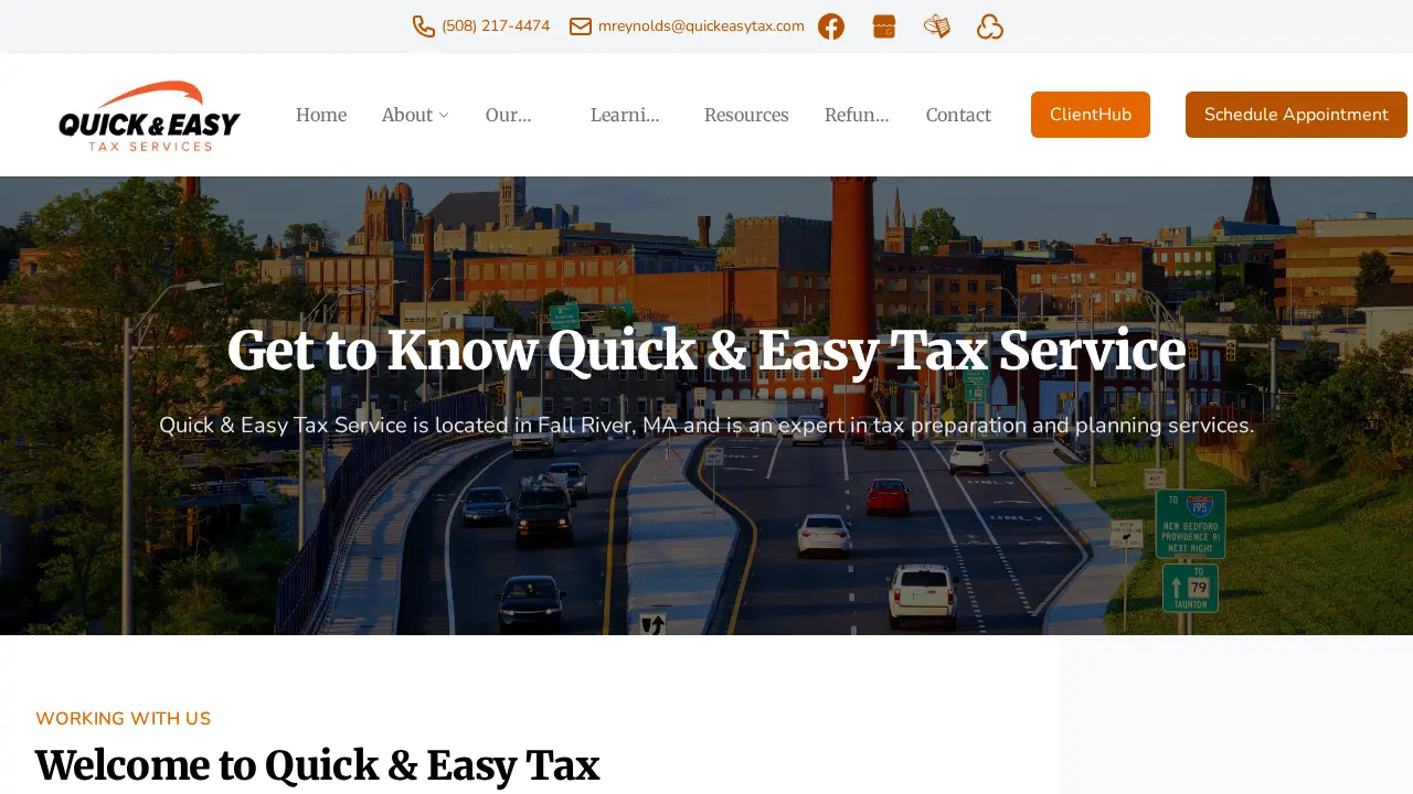 Quick & Easy Tax Service page