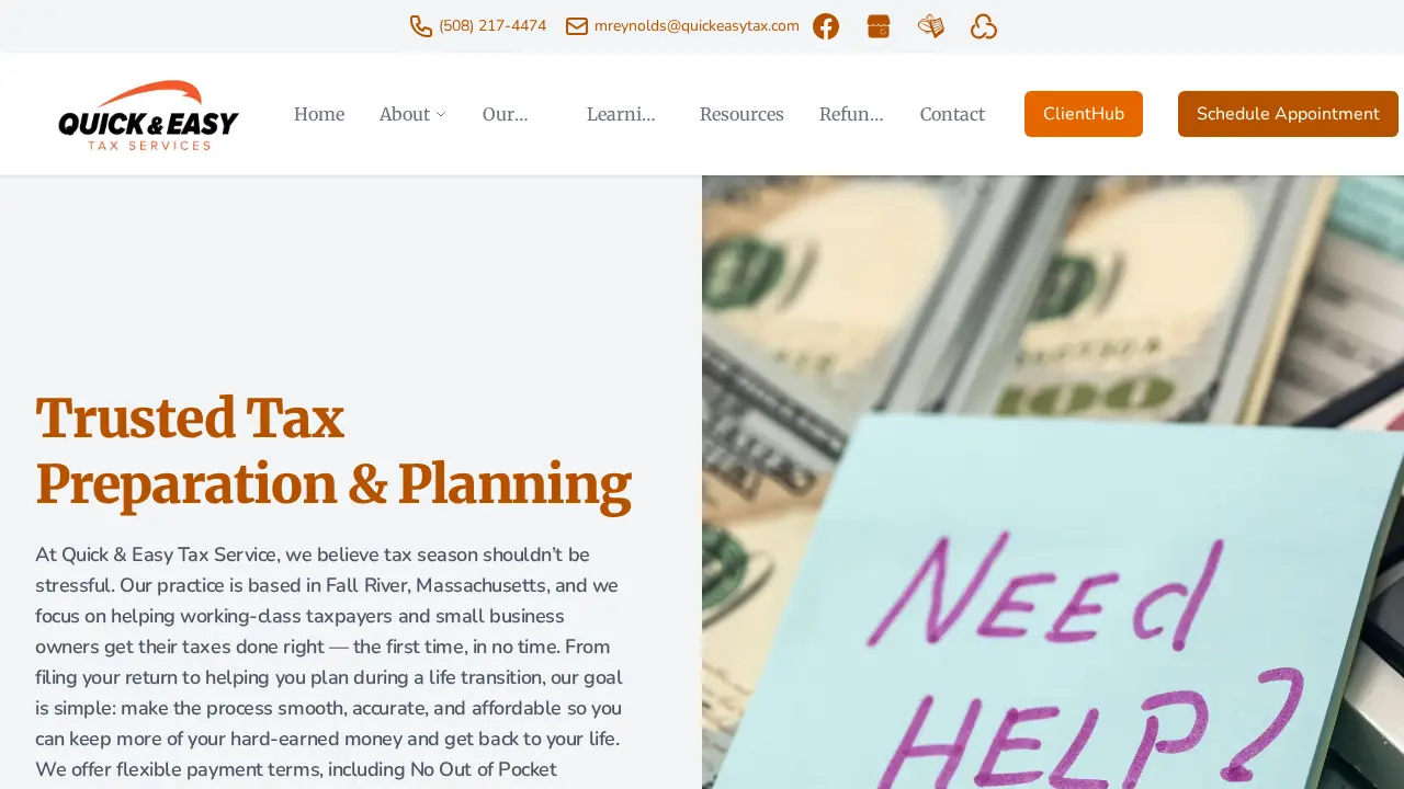 Quick & Easy Tax Service page