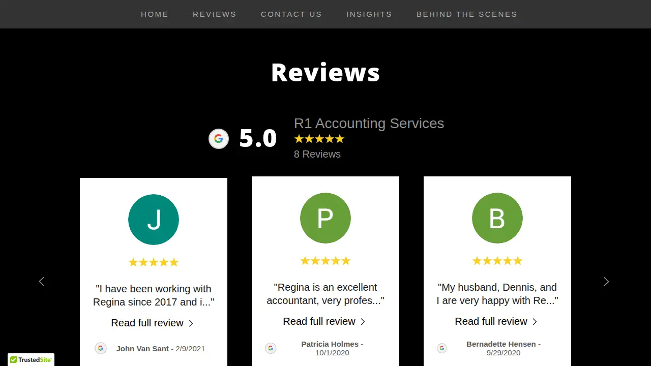 R1 Accounting Services page