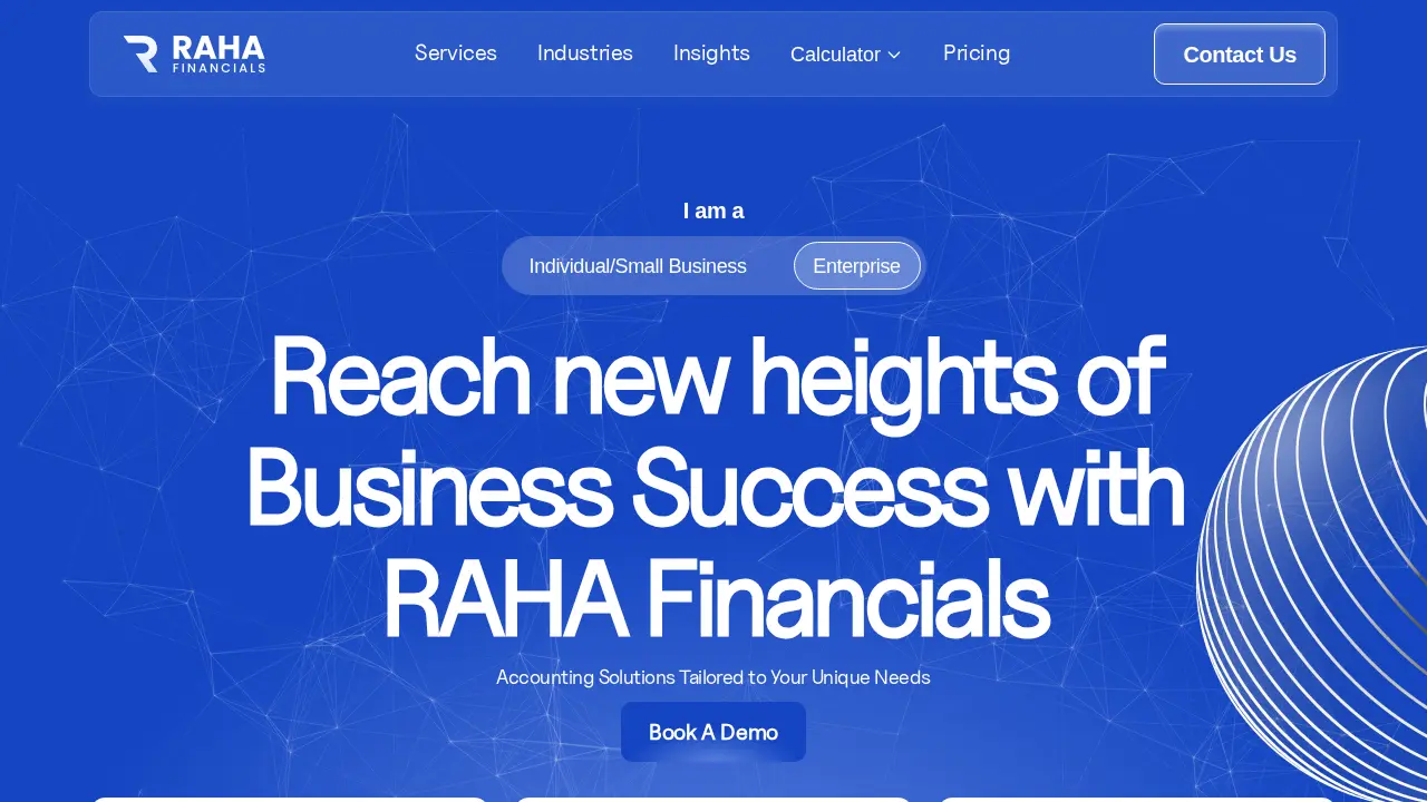 Raha Accounting & Financials page