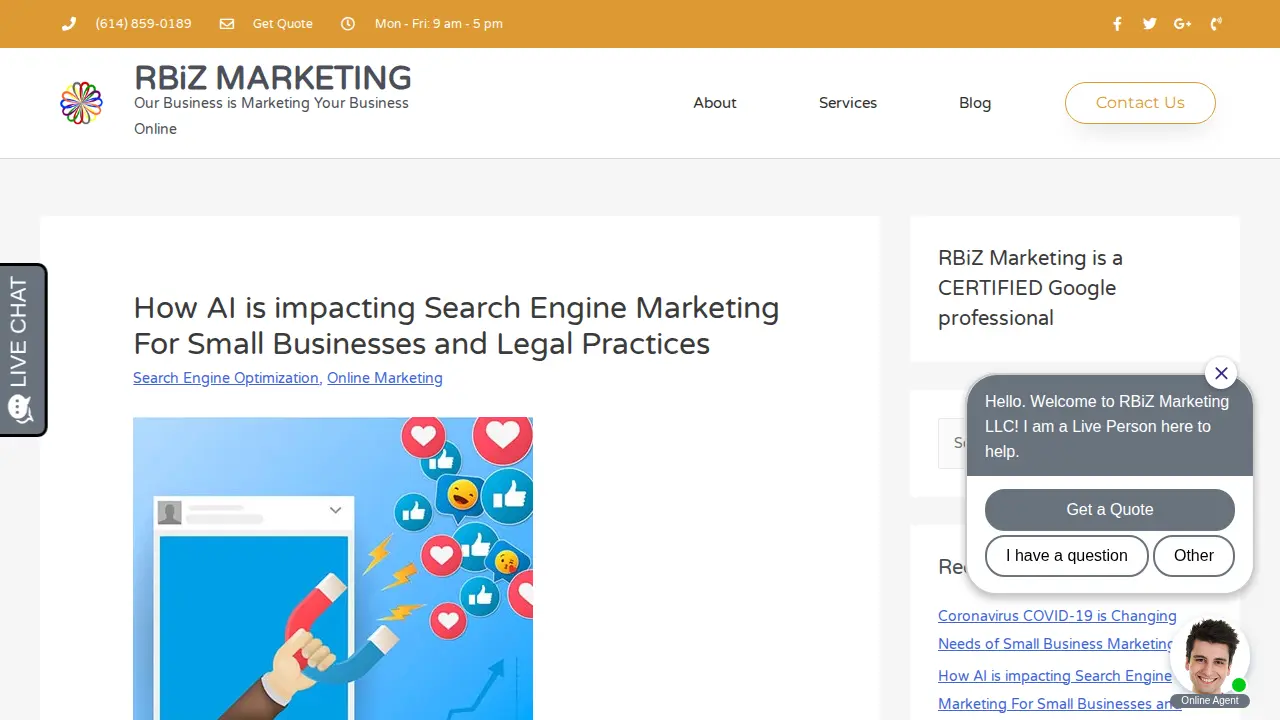 RBiZ Marketing LLC page