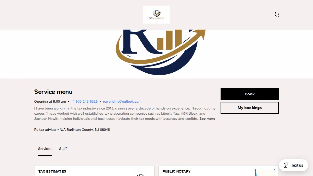 RC Tax ADVISOR website