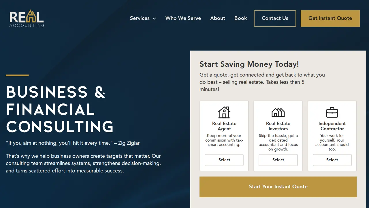 Real Accounting - Real Solutions page