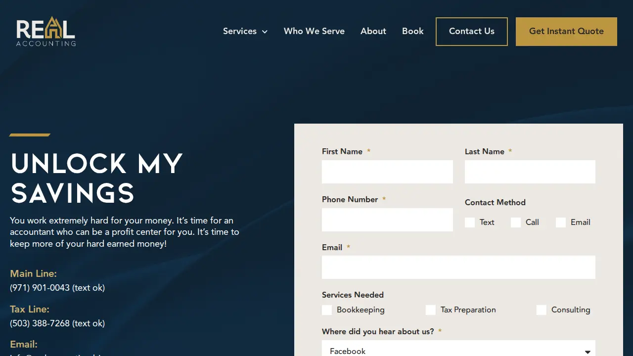 Real Accounting - Real Solutions page