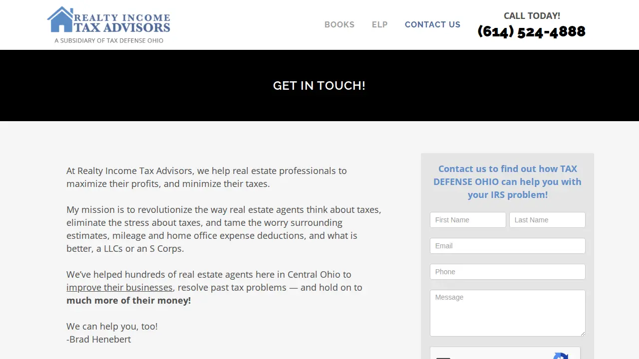 Realty Income Tax Advisors website