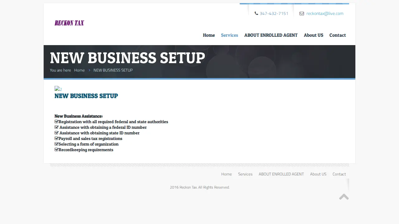 Reckon Tax & Accounting page