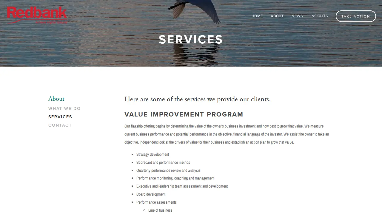 REDBANK ADVISORS page