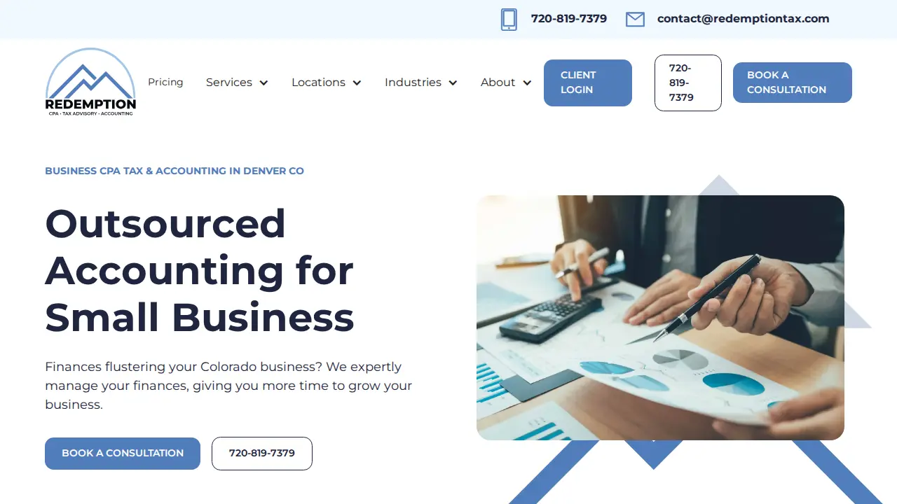 Redemption CPA, Tax Advisory and Accounting page
