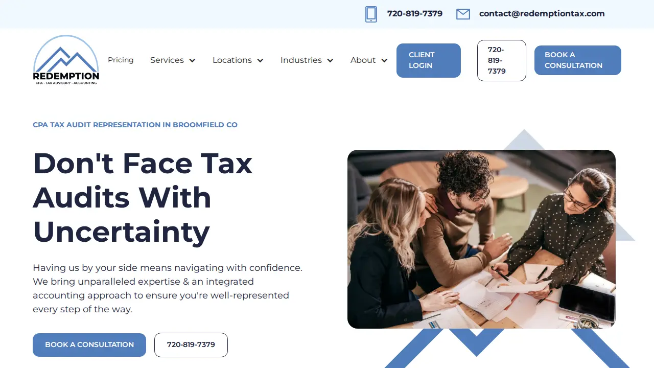 Redemption CPA, Tax Advisory and Accounting page