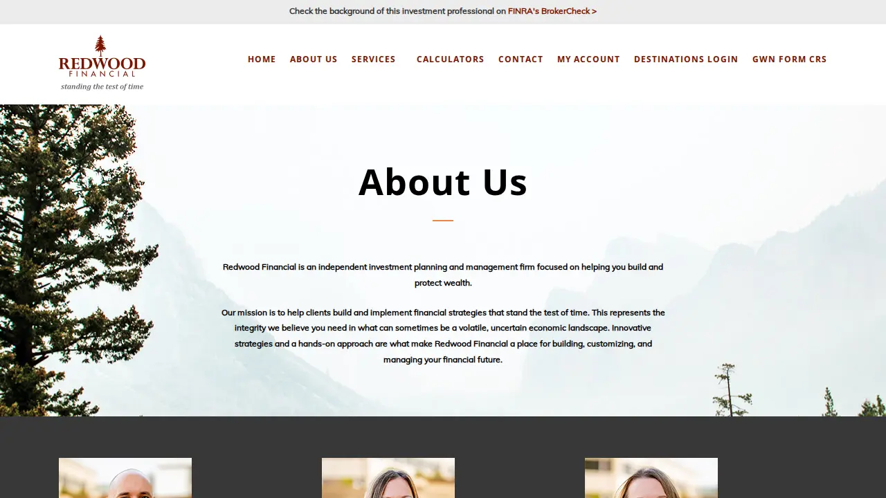 Redwood Financial page