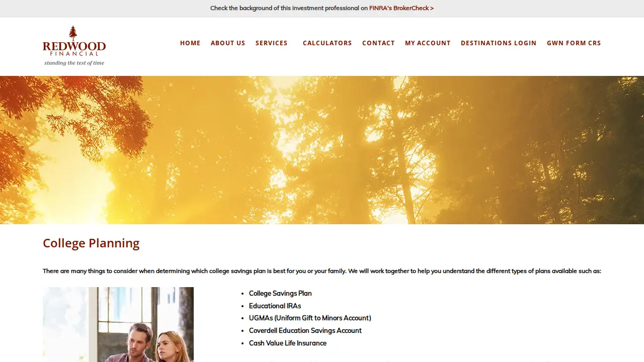 Redwood Financial page