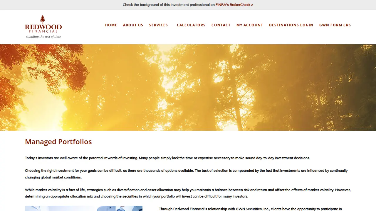 Redwood Financial page