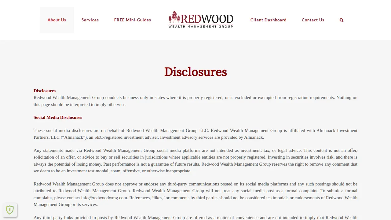Redwood Wealth Management Group page