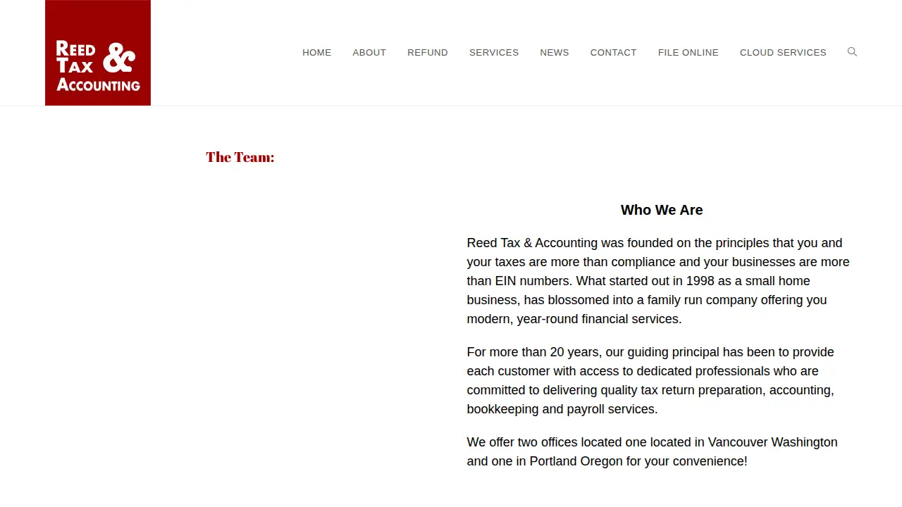 Reed Tax And Accounting page