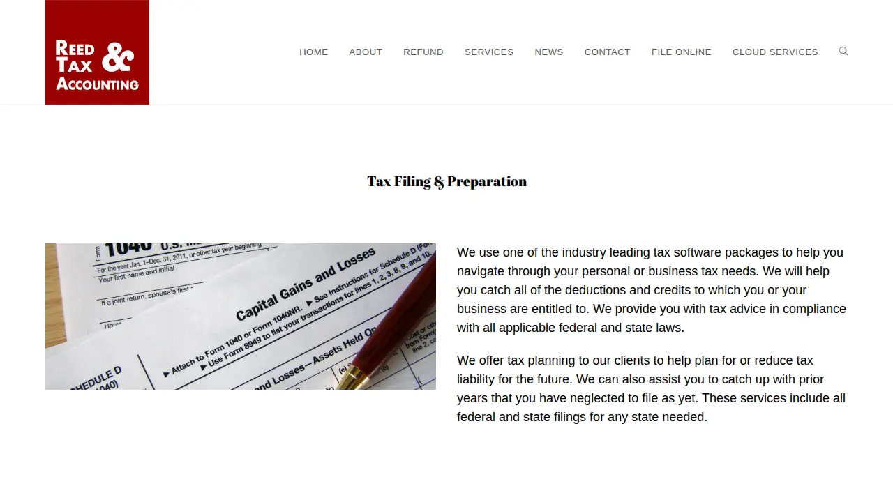 Reed Tax And Accounting page