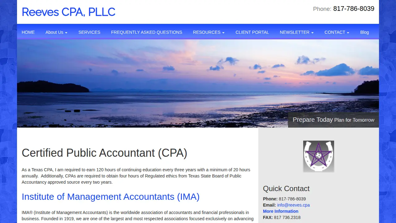 Reeves CPA PLLC page