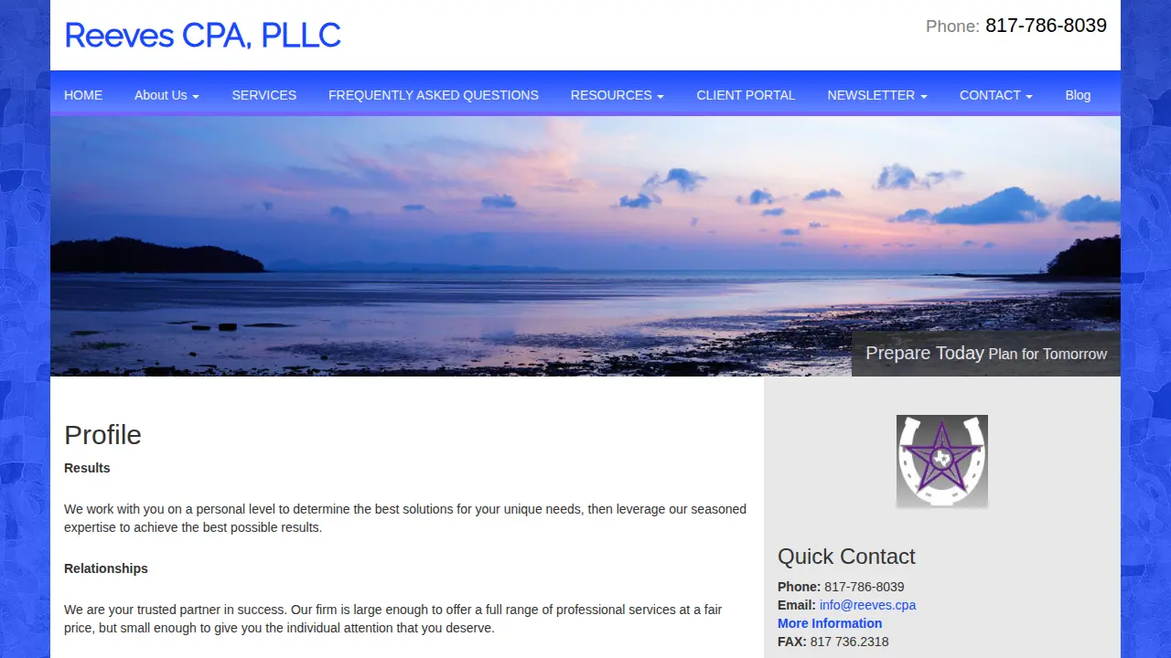 Reeves CPA PLLC page
