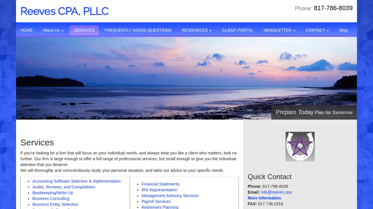 Reeves CPA PLLC page