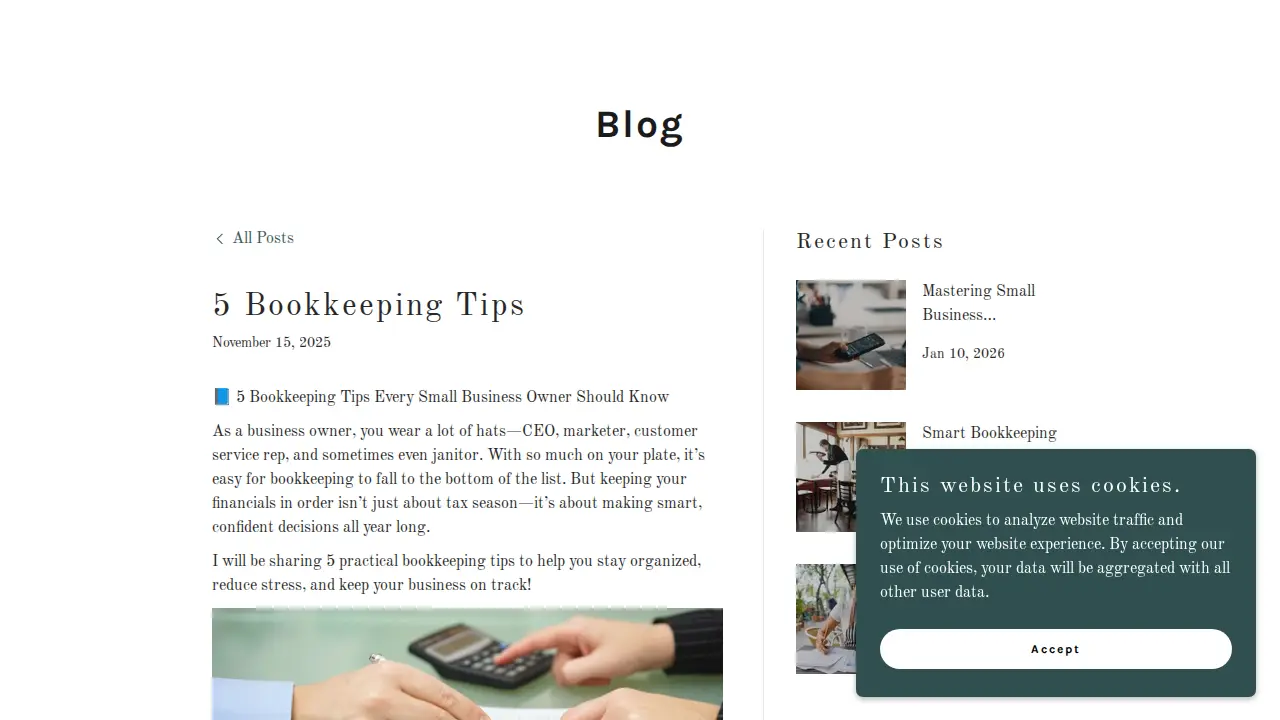 Reinhart Bookkeeping page