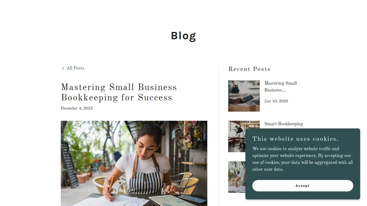Reinhart Bookkeeping page