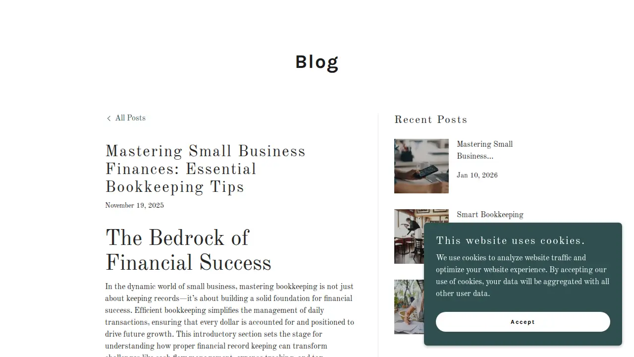 Reinhart Bookkeeping page