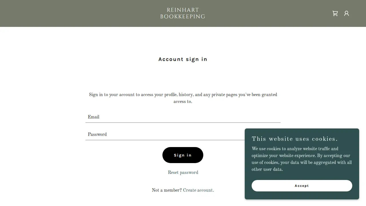 Reinhart Bookkeeping page
