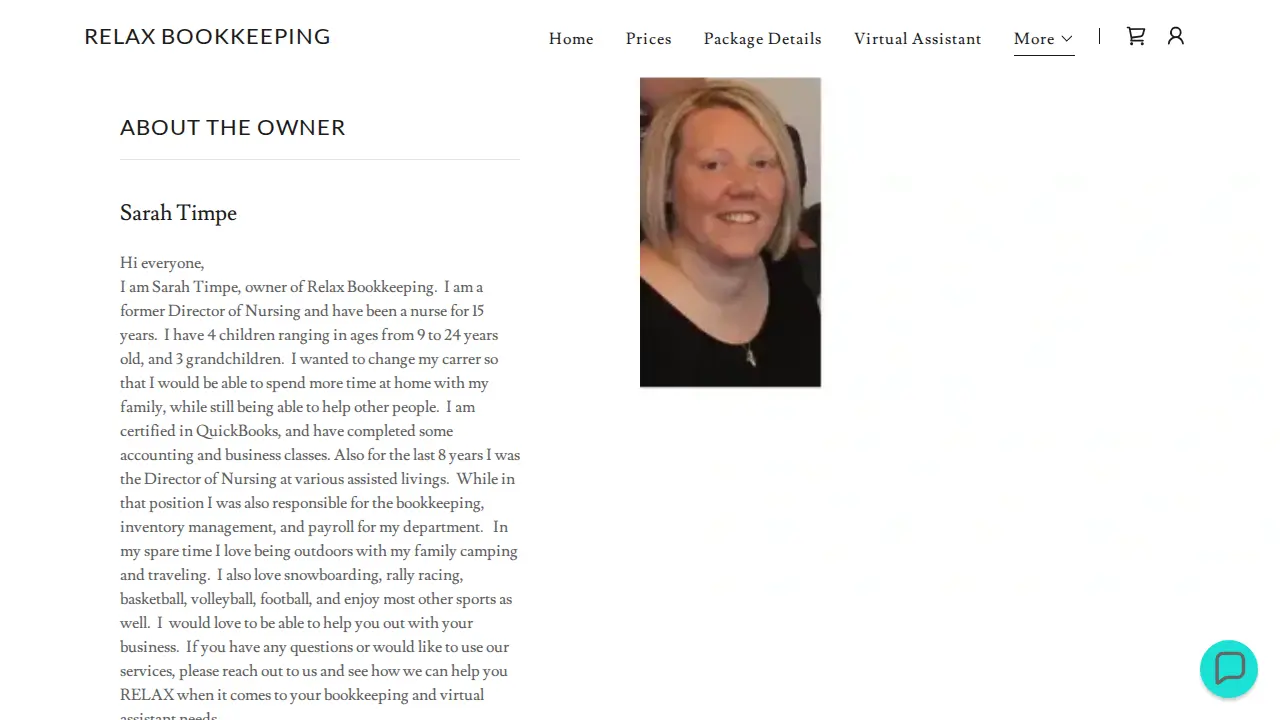 Relax Bookkeeping page