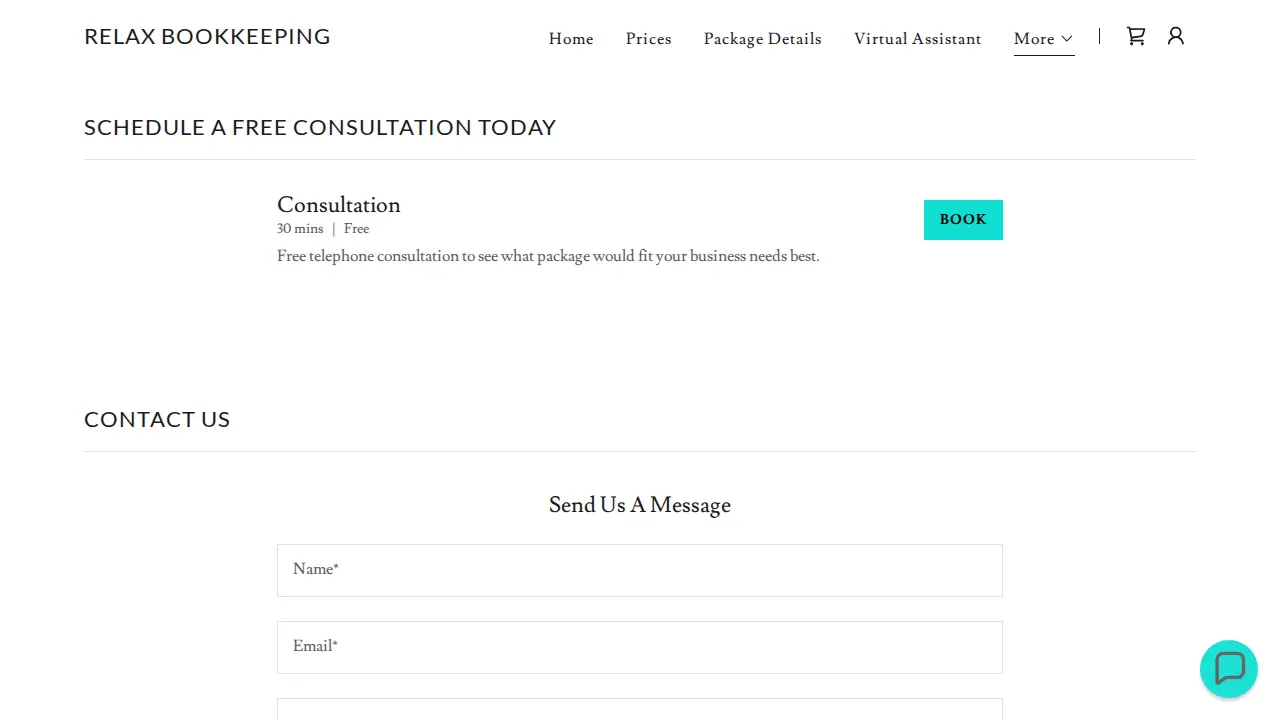 Relax Bookkeeping page