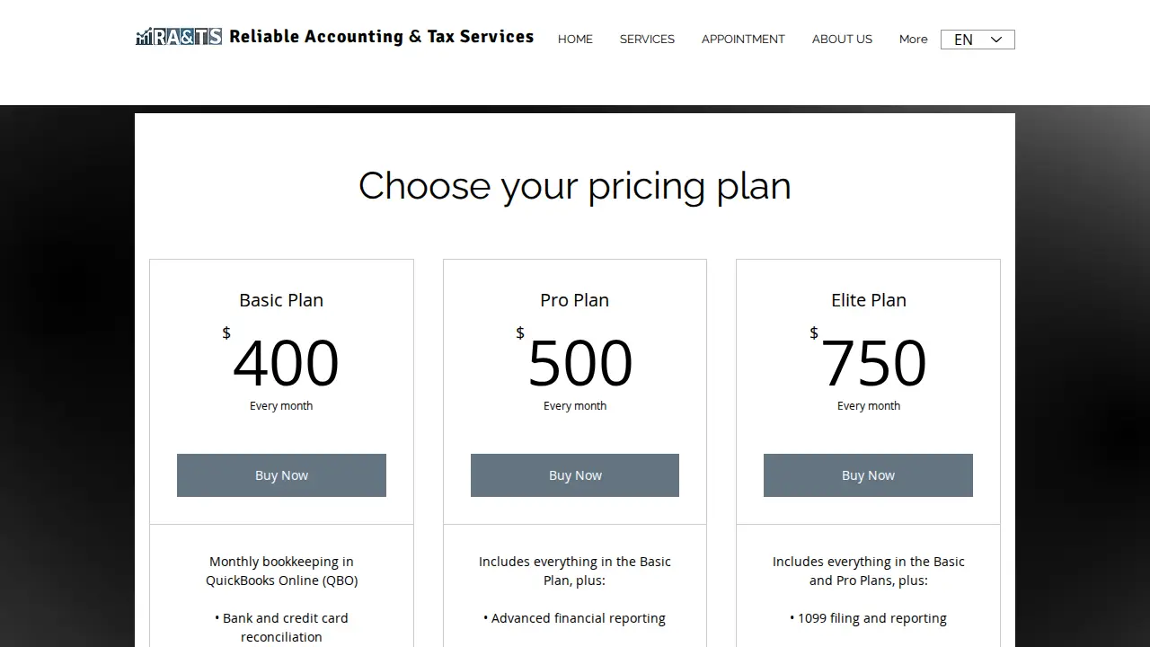 Reliable Accounting Tax Services Palo Alto page