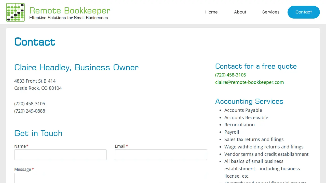 Remote Bookkeeper page