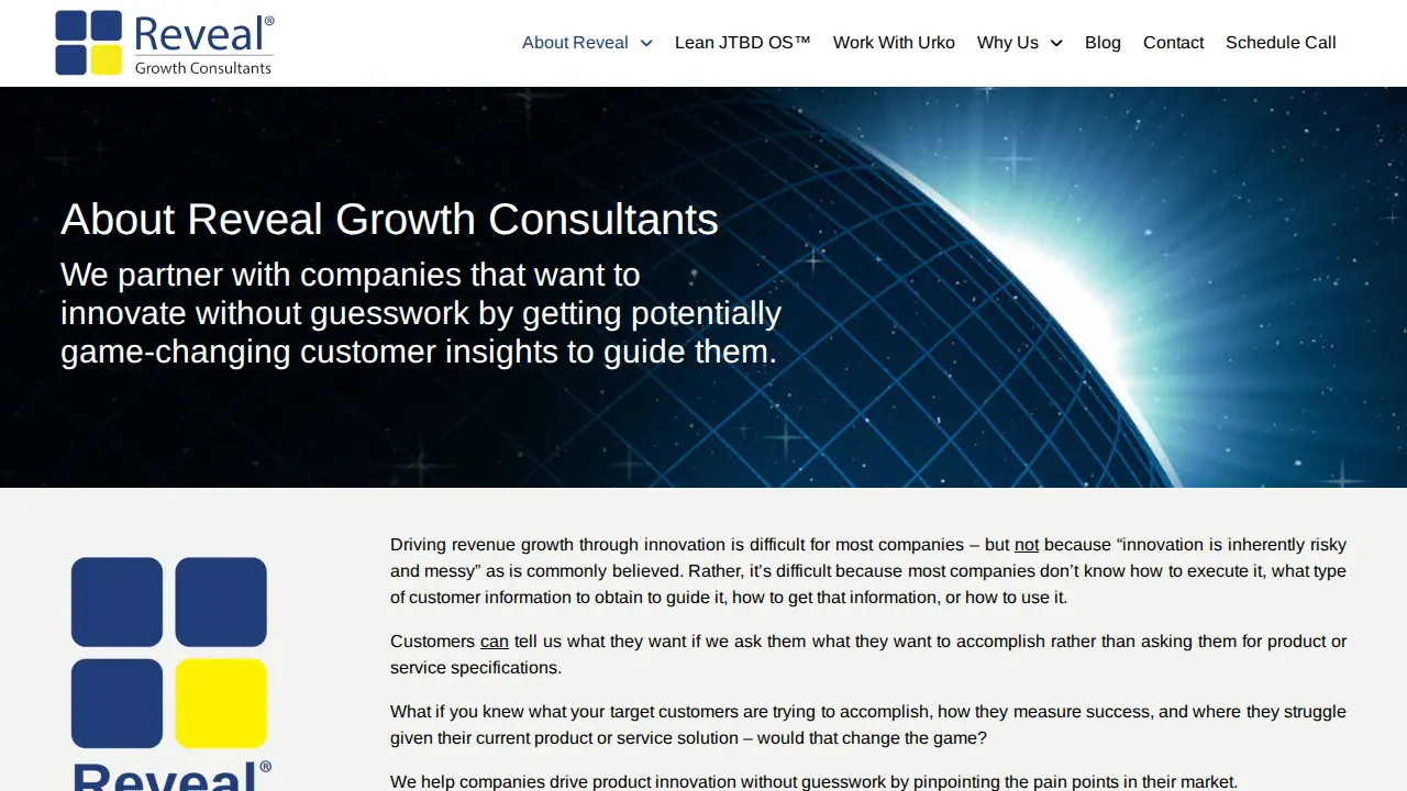 Reveal Growth page