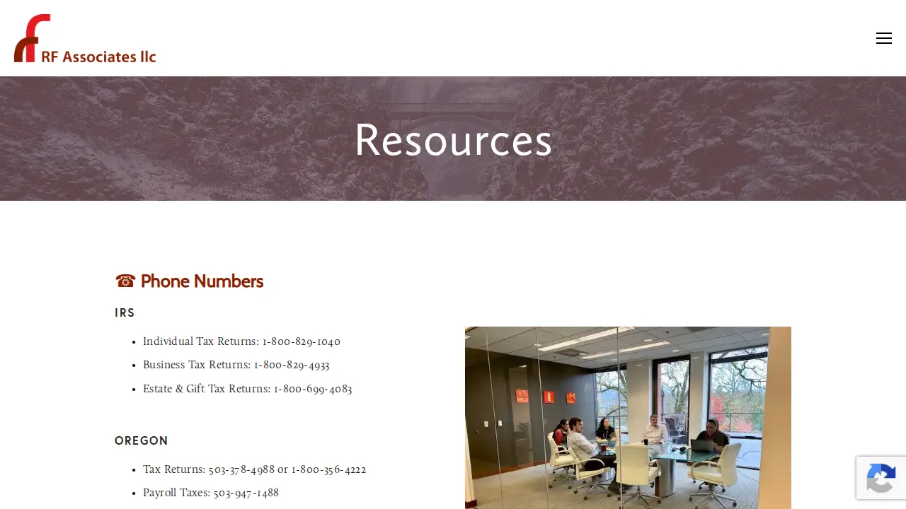 RF Associates page