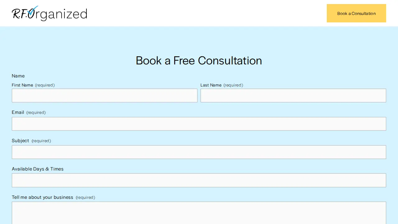 R.F. Organized page