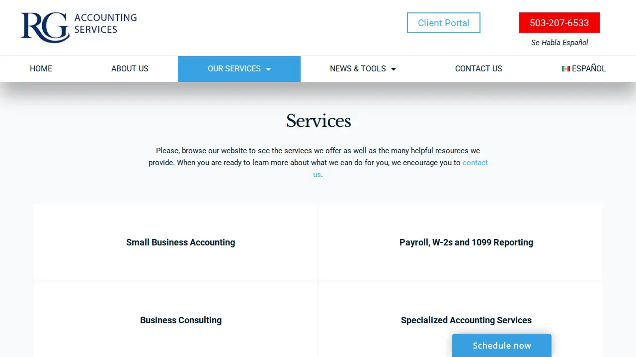 RG Accounting page