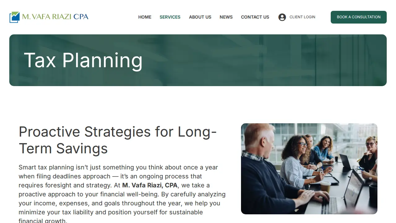 M Vafa Riazi CPA LLC page