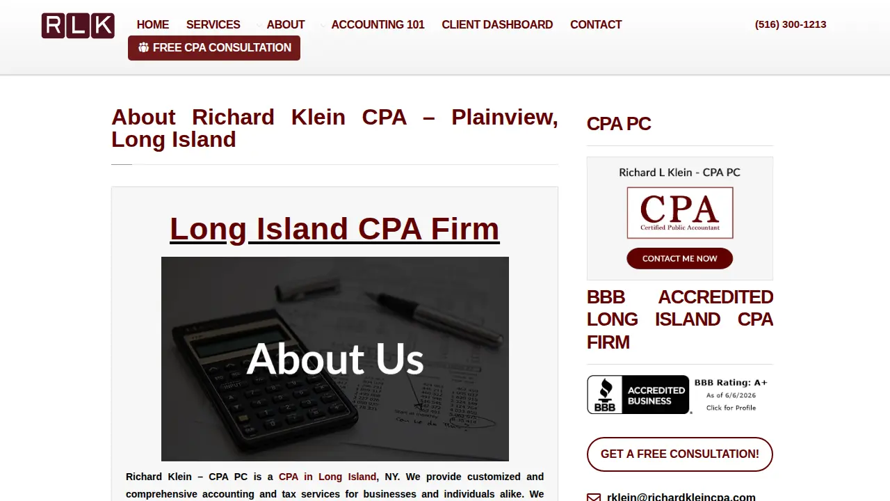 Richard L Klein - CPA PC page