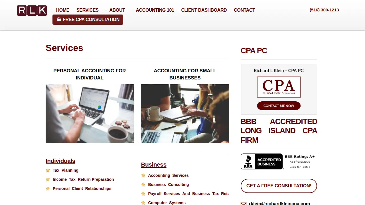 Richard L Klein - CPA PC page