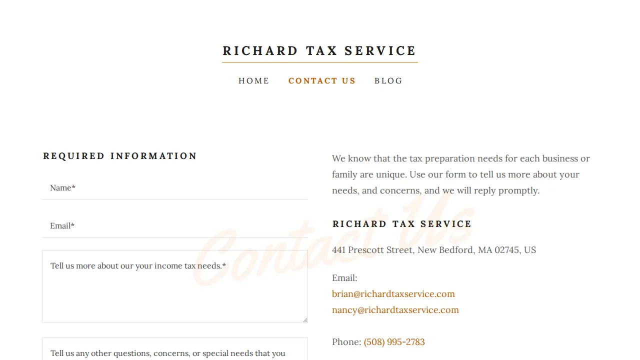 Richard Tax Services page