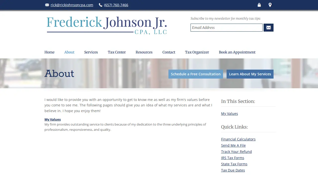 Frederick Johnson Jr., CPA, LLC. page