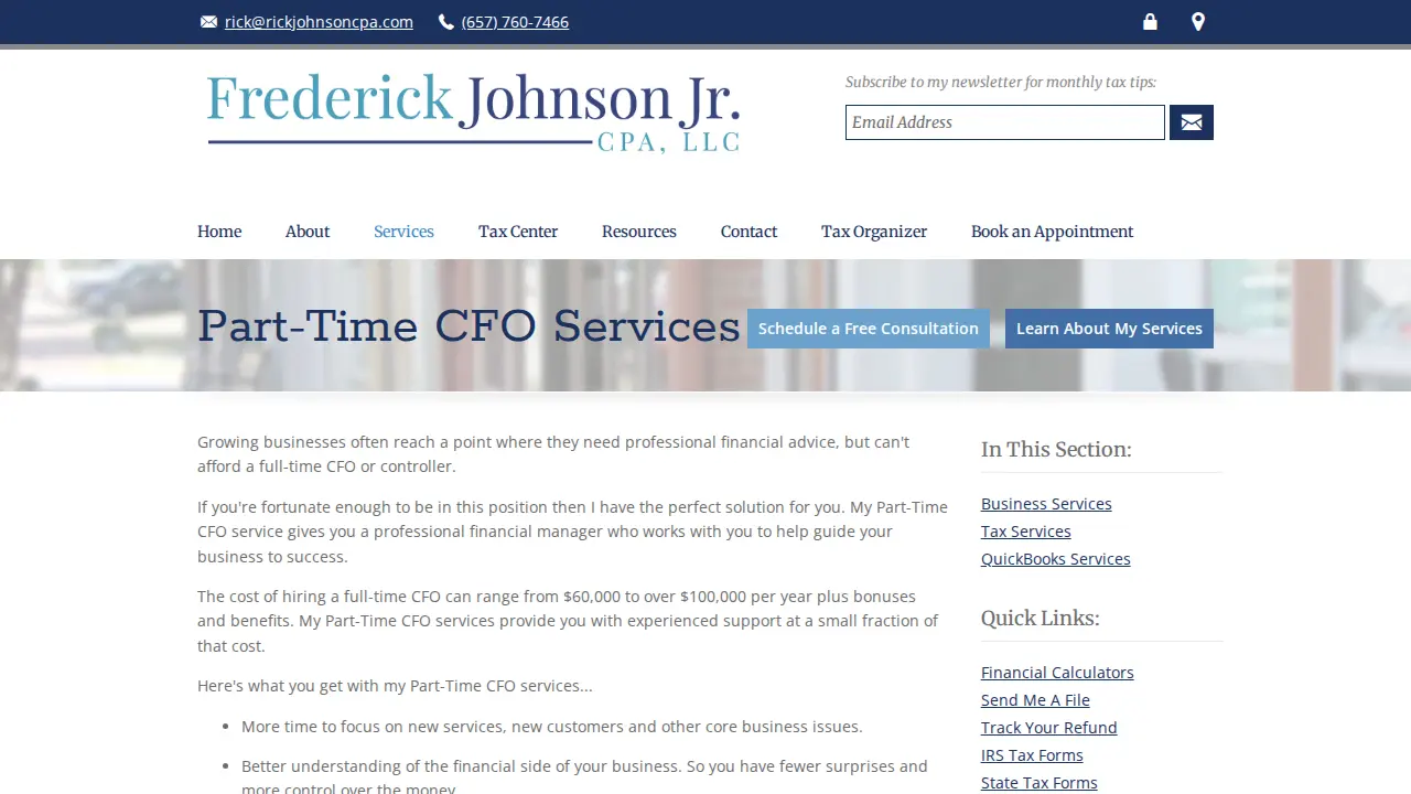 Frederick Johnson Jr., CPA, LLC. page