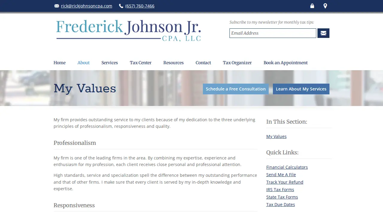 Frederick Johnson Jr., CPA, LLC. page