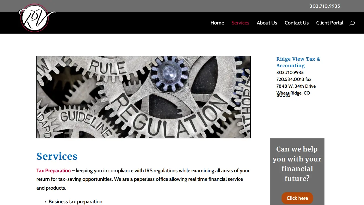 Ridge View Tax & Accounting page