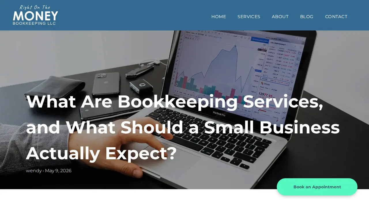 Right on the Money Bookkeeping page